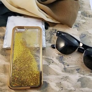 iPhone 6/6s  Butterfly Gold Glitter Liquid Case